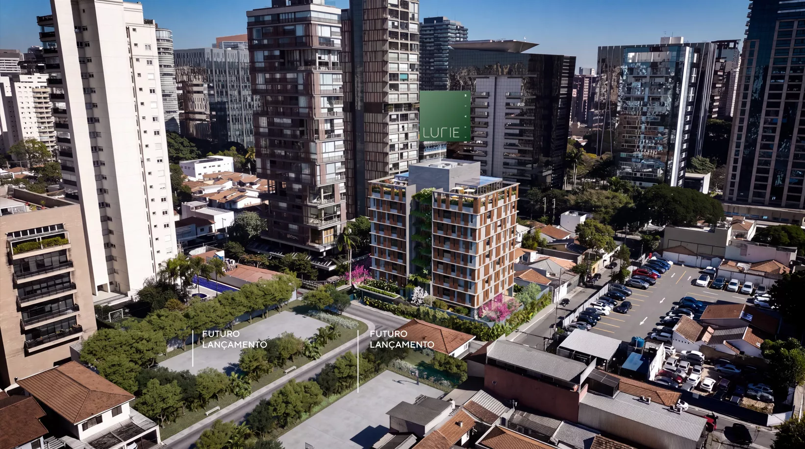 Perspectiva da intervenção urbanística do Lurie Itaim